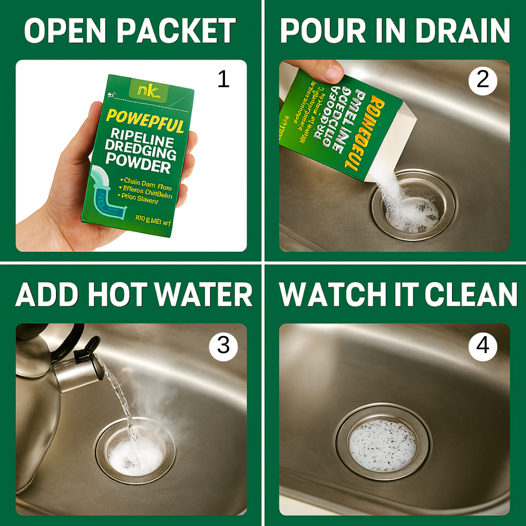 Powerful Pipeline Dredging Powder | BUY 1 GET 1 FREE | Clean Clogged Pipes Instantly