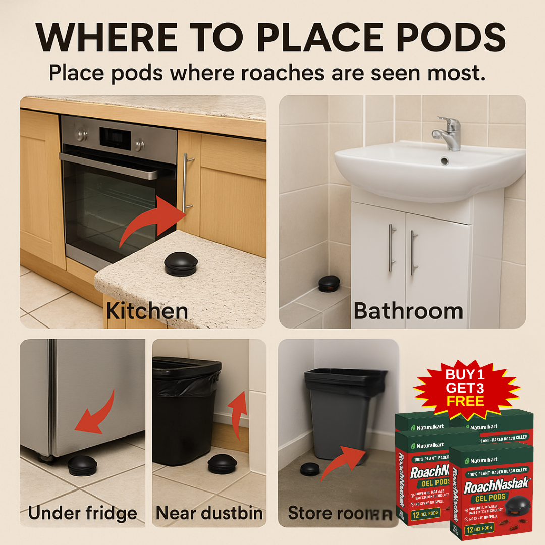 Naturalkart™ Cockroach Killer Pods | Buy 1 Get 3 Free! | 32 pcs