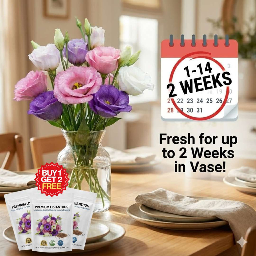 Premium Lisianthus (Prairie Rose / Gul-e-Naz) Flower Seeds | BUY 1 GET 2 FREE