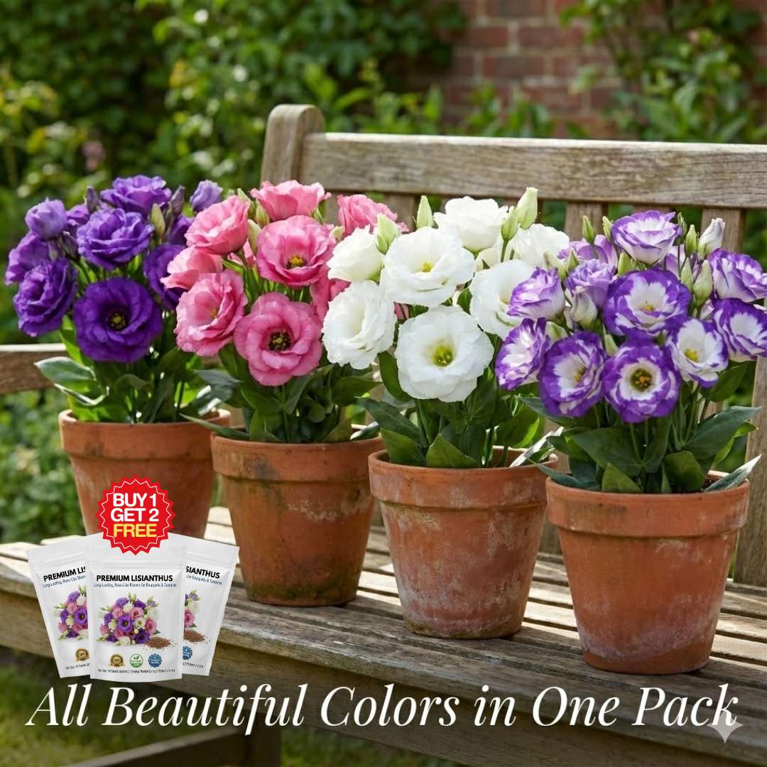 Premium Lisianthus (Prairie Rose / Gul-e-Naz) Flower Seeds | BUY 1 GET 2 FREE