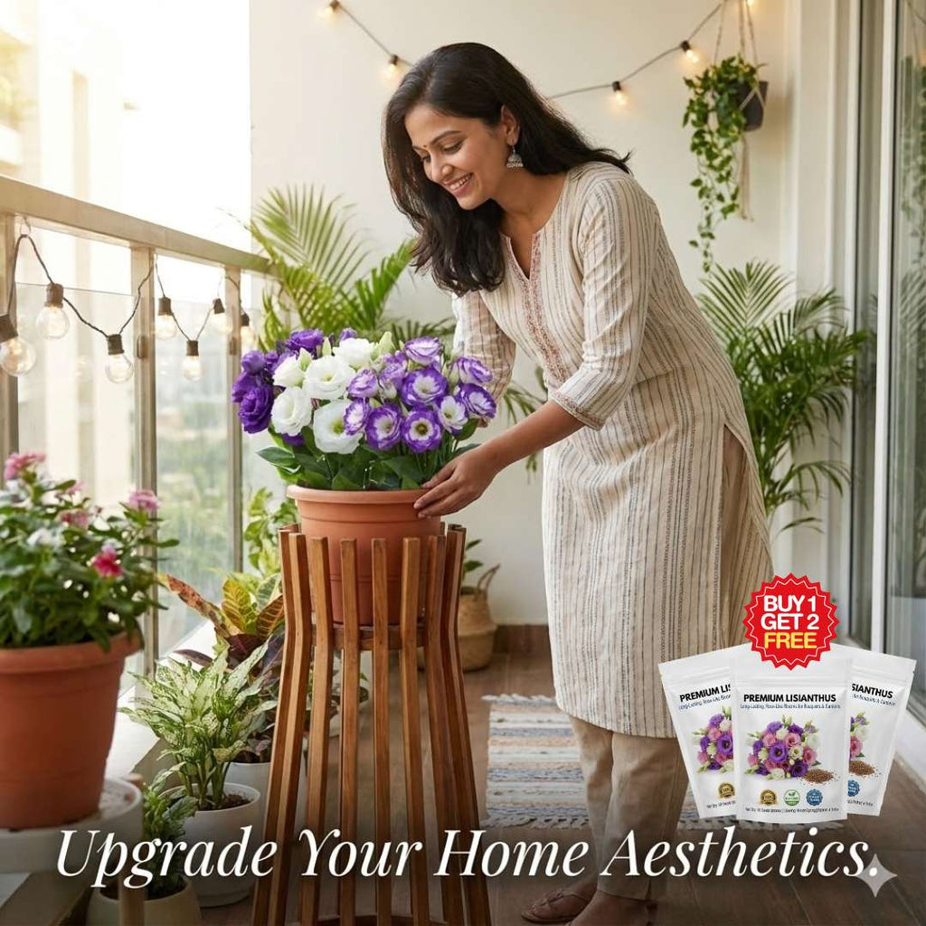 Premium Lisianthus (Prairie Rose / Gul-e-Naz) Flower Seeds | BUY 1 GET 2 FREE