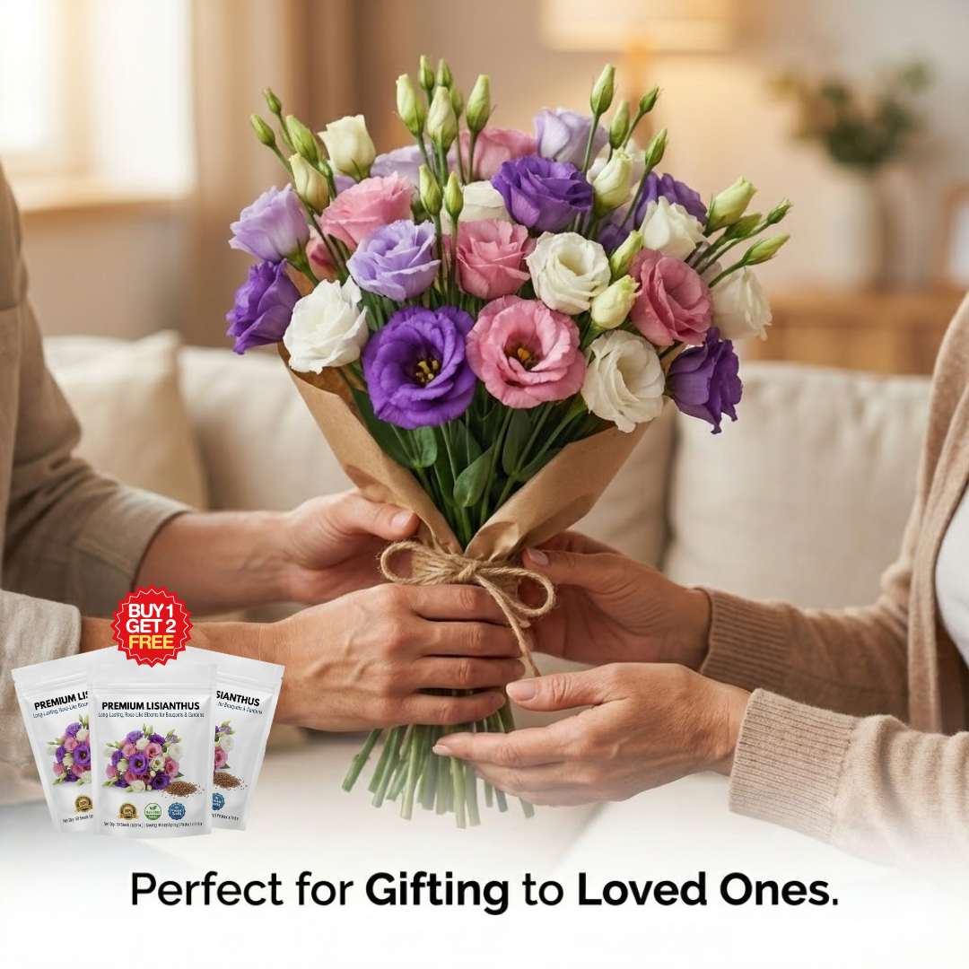Premium Lisianthus (Prairie Rose / Gul-e-Naz) Flower Seeds | BUY 1 GET 2 FREE